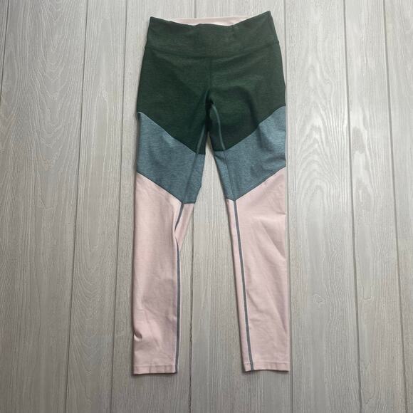Outdoor Voices Women's Sprint Color Block Green & Pink 7/8 Leggings Size Small - Picture 2 of 11